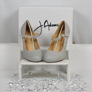 J.Adams Silver Glitter heels